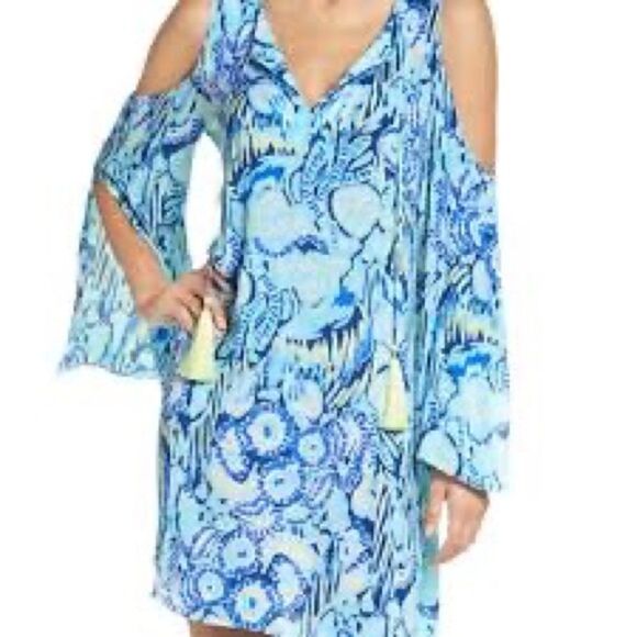 Lily Pulitzer Benicia Tunic Indigo Sunset Swim CoverUp Casual Dress Sz XS Women - Picture 1 of 12